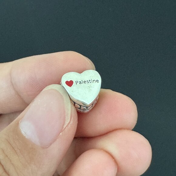 Pandora Palestine Flag  Heart Charm - Picture 2 of 7
